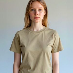 Madewell Green Women’s Ribbed Crewneck Short Sleeve T-Shirt Size Medium